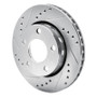 R1 00-02 Audi S4 Rear Left Drilled & Slotted Silver Brake Rotor