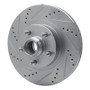 R1 01-05 Ford Explorer Sport Trac Front Left Drilled & Slotted Silver Brake Rotor