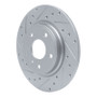 R1 17-25 Chrysler Grand Caravan Rear Left Drilled & Slotted Silver Brake Rotor
