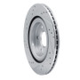 R1 06-08 Jaguar S-Type Rear Right Drilled & Slotted Silver Brake Rotor