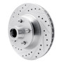 R1 71-81 Chrysler Town & Country Front Left Drilled & Slotted Silver Brake Rotor
