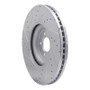 R1 10-24 Jaguar XF Front Right Drilled & Slotted Silver Brake Rotor