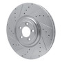 R1 10-24 Jaguar XF Front Left Drilled & Slotted Silver Brake Rotor