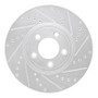 R1 06-08 Jaguar S-Type Front Right Drilled & Slotted Silver Brake Rotor