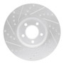 R1 06-08 Jaguar S-Type Front Right Drilled & Slotted Silver Brake Rotor