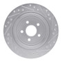 R1 89-95 Chrysler LeBaron Rear Left Drilled & Slotted Silver Brake Rotor
