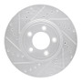 R1 06-08 Jaguar S-Type Front Left Drilled & Slotted Silver Brake Rotor