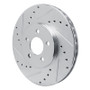 R1 89-95 Chrysler LeBaron Front Left Drilled & Slotted Silver Brake Rotor