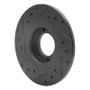 R1 81-84 Toyota STARLET Front Right Drilled & Slotted Black Brake Rotor
