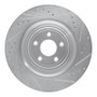 R1 08-09 Jaguar XKR Left Rear Drilled & Slotted Silver Brake Rotor