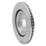 R1 08-09 Jaguar XKR Left Rear Drilled & Slotted Silver Brake Rotor