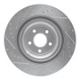 R1 08-09 Jaguar XKR Left Rear Drilled & Slotted Silver Brake Rotor