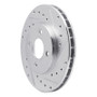 R1 83-88 Chrysler Executive Sedan Front Right Drilled & Slotted Silver Brake Rotor