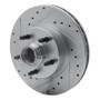 R1 95-11 Ford Explorer Front Left Drilled & Slotted Silver Brake Rotor