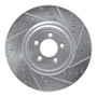 R1 06-21 Jaguar XKR Front Right Drilled & Slotted Silver Brake Rotor
