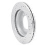 R1 01-04 Honda Passport Front Right Drilled & Slotted Silver Brake Rotor