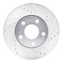 R1 90-97 Audi S6 Front Right Drilled & Slotted Silver Brake Rotor