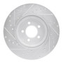 R1 06-10 Jaguar S-Type Front Right Drilled & Slotted Silver Brake Rotor