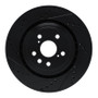 R1 20-25 Lexus RX350h Front Left Drilled & Slotted Black Brake Rotor