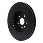 R1 20-25 Lexus RX350h Front Left Drilled & Slotted Black Brake Rotor