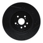 R1 20-25 Lexus RX350h Front Left Drilled & Slotted Black Brake Rotor