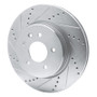 R1 00-06 Jaguar XKR Rear Left Drilled & Slotted Silver Brake Rotor