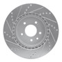 R1 00-06 Jaguar XJR Rear Right Drilled & Slotted Silver Brake Rotor