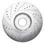 R1 86-92 Ford BRONCO II Front Right Drilled & Slotted Silver Brake Rotor