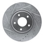 R1 98-06 Jaguar XJR Front Left Drilled & Slotted Silver Brake Rotor