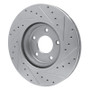 R1 98-06 Jaguar XJR Front Left Drilled & Slotted Silver Brake Rotor