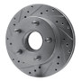 R1 86-88 Ford BRONCO Front Left Drilled & Slotted Silver Brake Rotor