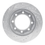 R1 80-94 Ford F-250 4WD (Excl Super Duty) Front Right Drilled & Slotted Silver Brake Rotor