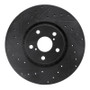 R1 07-11 Lexus GS350 Left Front Drilled & Slotted Black Brake Rotor
