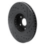 R1 07-11 Lexus GS350 Left Front Drilled & Slotted Black Brake Rotor