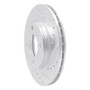 R1 84-87 Audi Coupe Front Right Drilled & Slotted Silver Brake Rotor