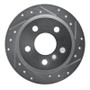 R1 14-24 Mini Cooper (Excl Clubman) Rear Right Drilled & Slotted Silver Brake Rotor