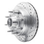 R1 80-85 Ford E-350 Econoline Club Wagon Front Right Drilled & Slotted Silver Brake Rotor