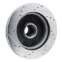 R1 80-85 Ford E-250 Econoline Club Wagon Front Right Drilled & Slotted Silver Brake Rotor