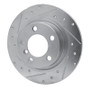R1 13-16 Mini Cooper Countryman Rear Left Drilled & Slotted Silver Brake Rotor