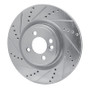 R1 09-14 Mini Cooper (Excl Clubman) Front Left Drilled & Slotted Silver Brake Rotor