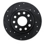 R1 17-25 Audi Q2 (Mexico) Rear Left Drilled & Slotted Black Brake Rotor