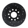 R1 17-25 Audi Q2 (Mexico) Rear Right Drilled & Slotted Black Brake Rotor