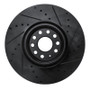 R1 18-25 Volkswagen ATLAS Front Left Drilled & Slotted Black Brake Rotor