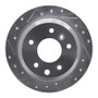 R1 86-89 Jaguar XJ6 Rear Left Drilled & Slotted Silver Brake Rotor