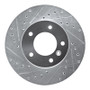 R1 86-89 Jaguar XJ12 Front Left Drilled & Slotted Silver Brake Rotor