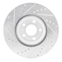 R1 15-20 Ford Edge Front Right Drilled & Slotted Silver Brake Rotor