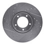 R1 71-97 Jaguar XJS Front Right Drilled & Slotted Silver Brake Rotor
