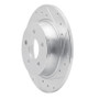 R1 13-18 Ford Transit CONNECT Rear Right Drilled & Slotted Silver Brake Rotor