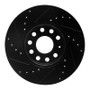 R1 05-25 Audi A3 (Mexico) Front Right Drilled & Slotted Black Brake Rotor