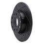 R1 05-25 Audi A3 (Mexico) Rear Left Drilled & Slotted Black Brake Rotor